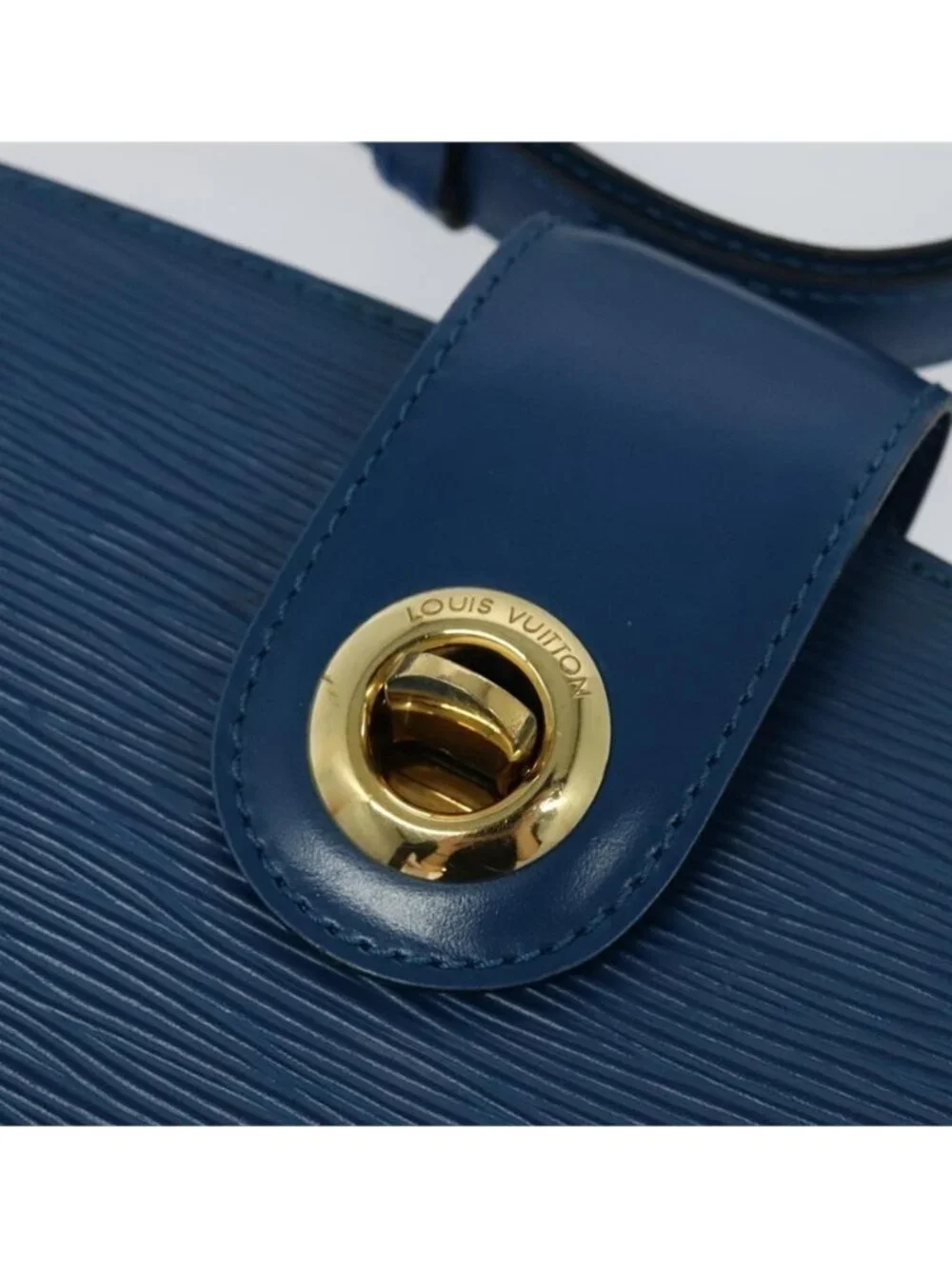 Authentic LOUIS VUITTON Epi Capuchin Shoulder Bag Blue M52345 LV